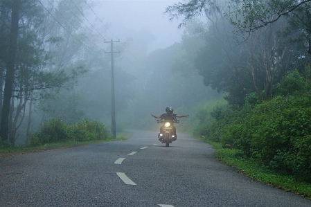 Misty way riders road mist Photo