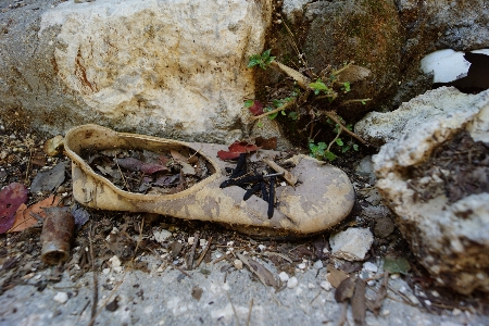 Old shoes alanya castle turkey serpent Photo