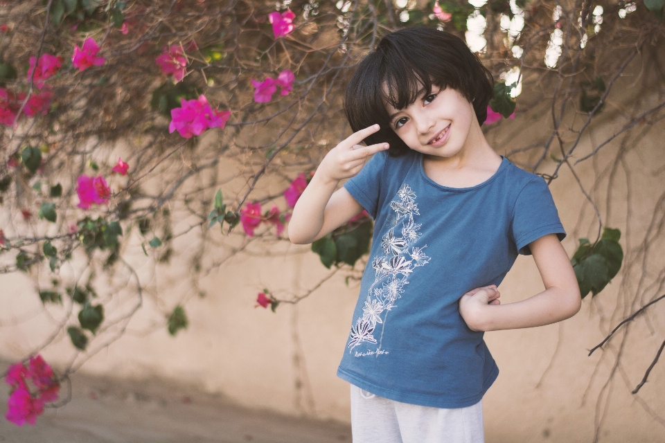 Child flower pink skin