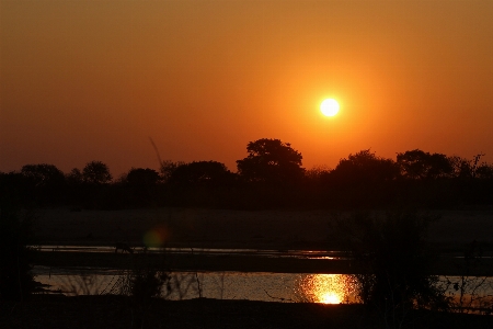 Foto Atardecer naranja sudáfrica parque nacional kruger
