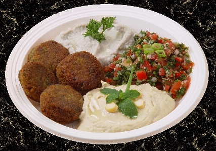 Zdjęcie Falafel
 bakłażan krem żywność