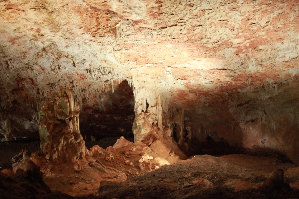 Cave rocks lights formation