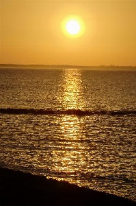 Beach sunset north sea horizon Photo