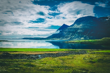 Landscape water lake mountains Photo