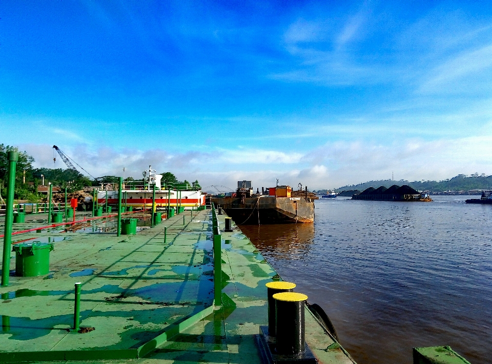 Barge sky water body of