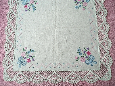 Crocheted tablecloth doily lace Photo