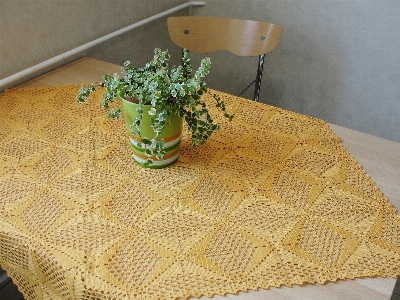 Nature yellow tablecloth crochet Photo