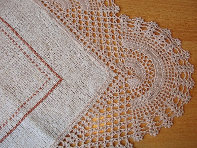 Crocheted doily tablecloth lace Photo