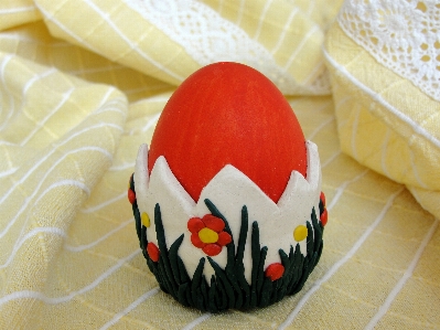 Easter eggs hand made plasticine basket egg Photo