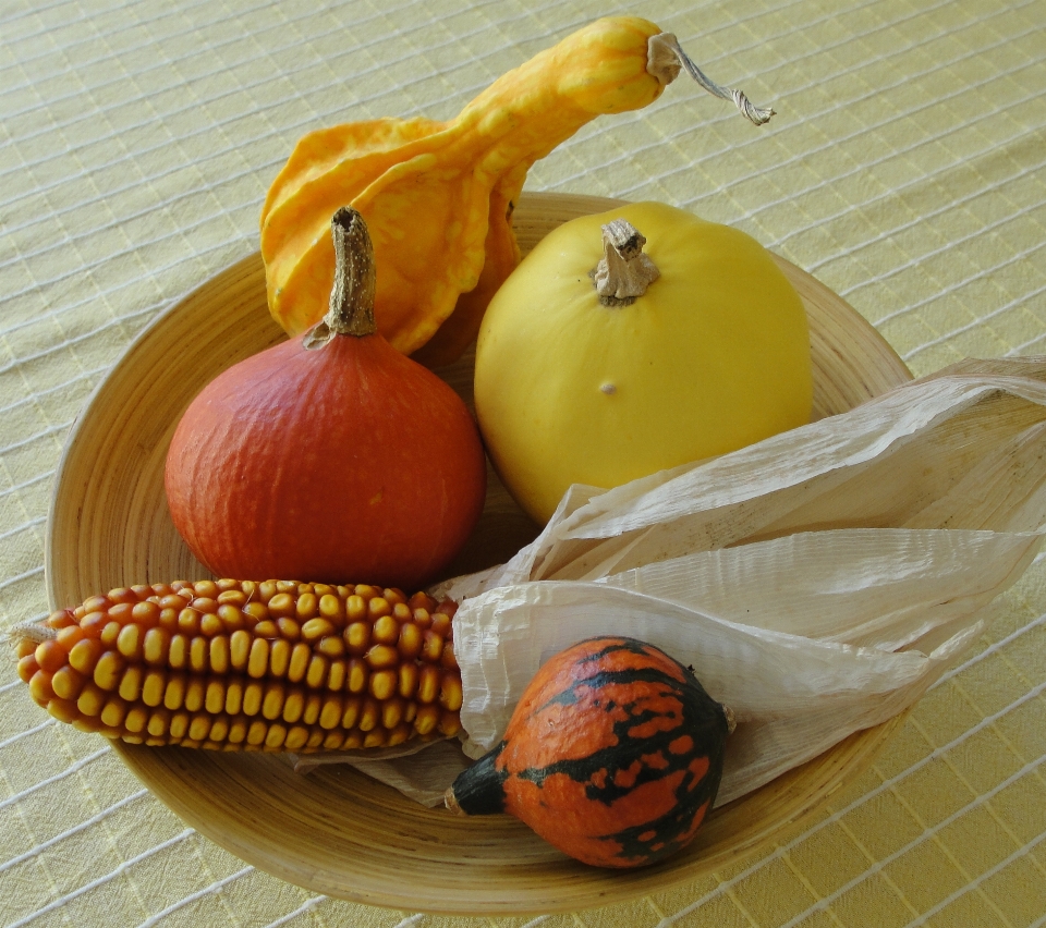 Decorative zucchini corn vegetable