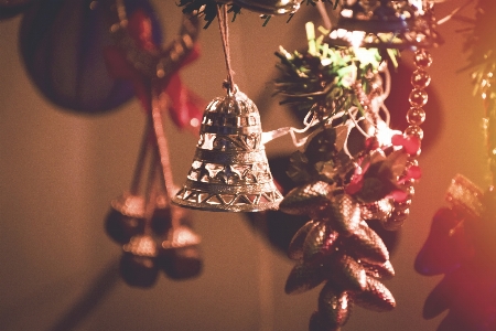 Christmas bell decoration light Photo