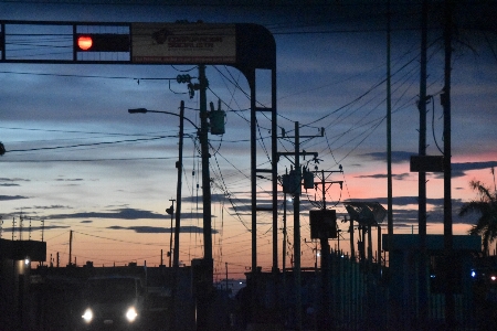 Photo Coucher de soleil beau ville bleu