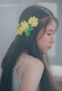 Hair flower accessory skin Photo