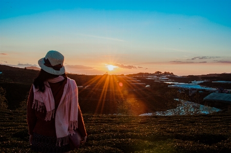 Schön porträt mädchen hut Foto