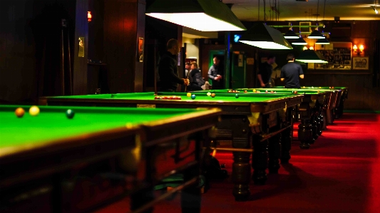 Snooker table billiard room cue sports Photo