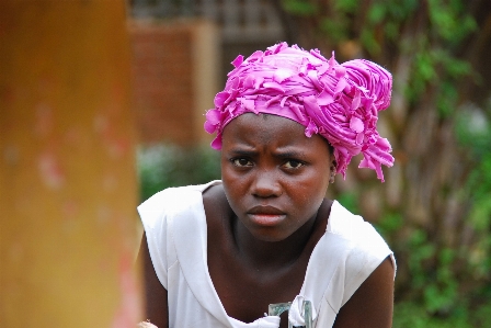 Guinea pink headgear human Photo