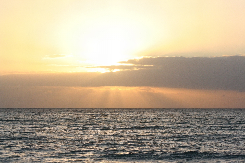 海滩 海 地平线 天空