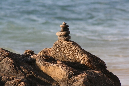 Beach rock sea shore Photo