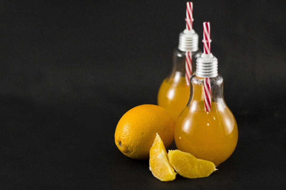 Orange juice bulb jar