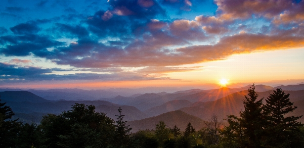 North carolina sunset overlook amber Photo