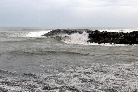 Storm rain sea waves Photo