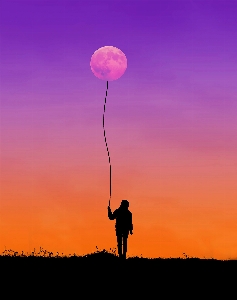 Moon night sky sunset Photo