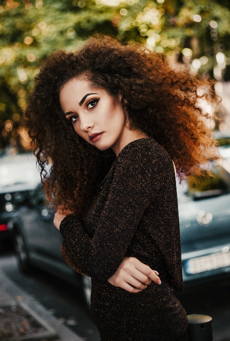 Fashion girl posing street