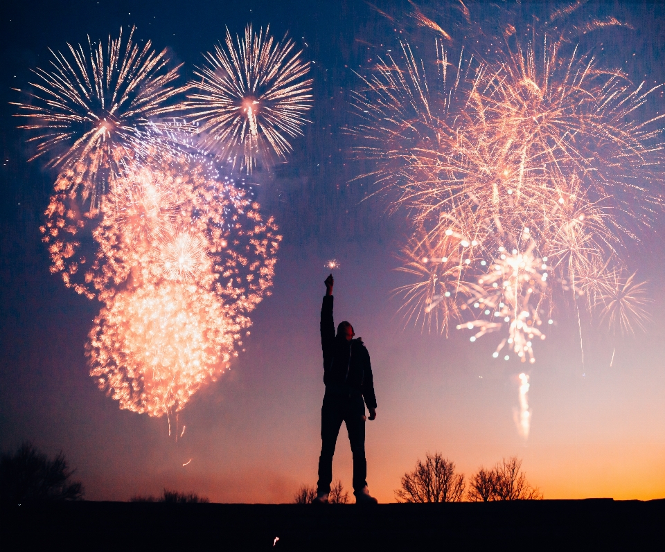 Fireworks man creative photography