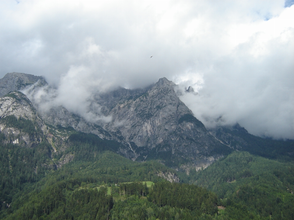 Mountains rock clouds hiking