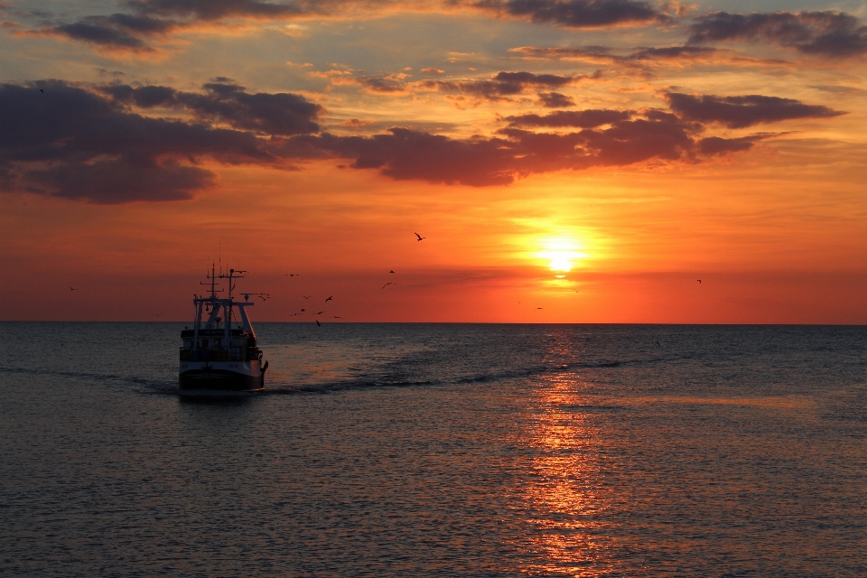 Sole orizzonte mare tramonto