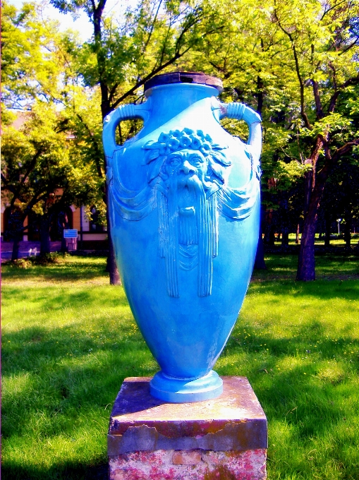 Grande azul vaso arte