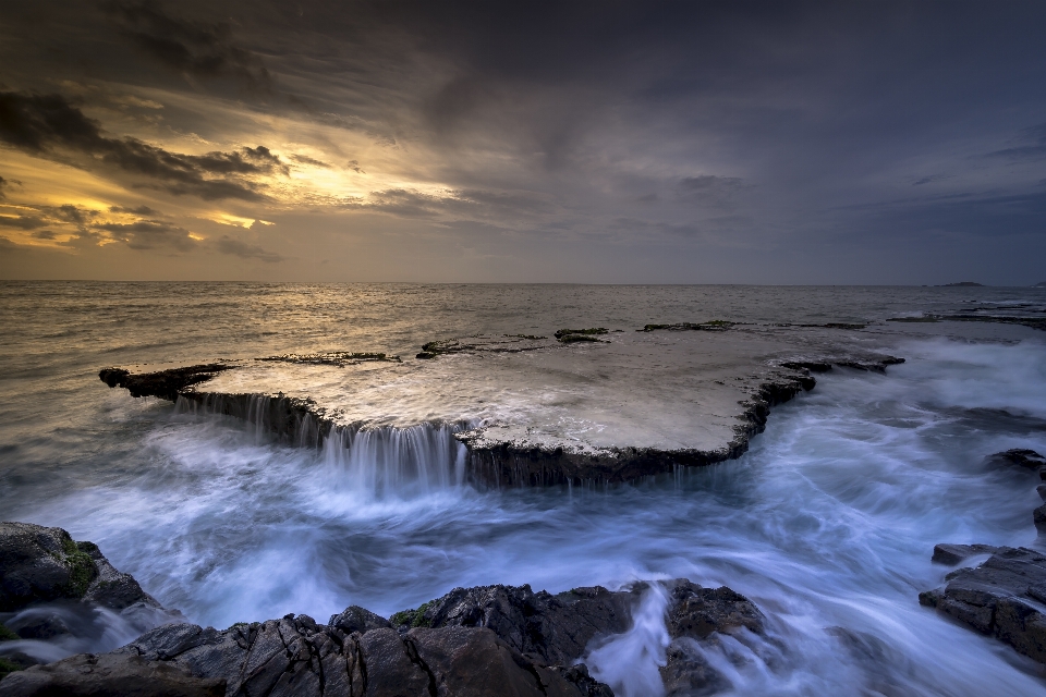 Sea waterfall ocean waves