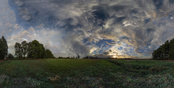 Sky grassland sunset cloud Photo