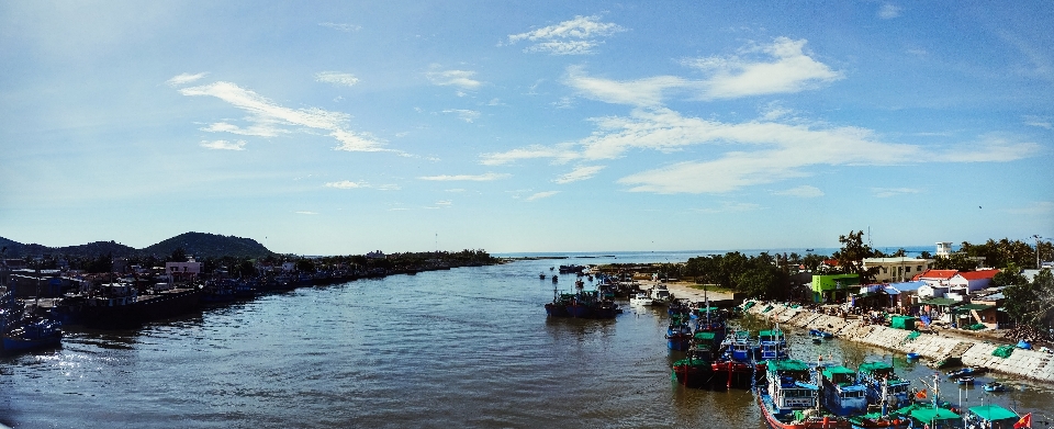 Landscape waterway body of water sky