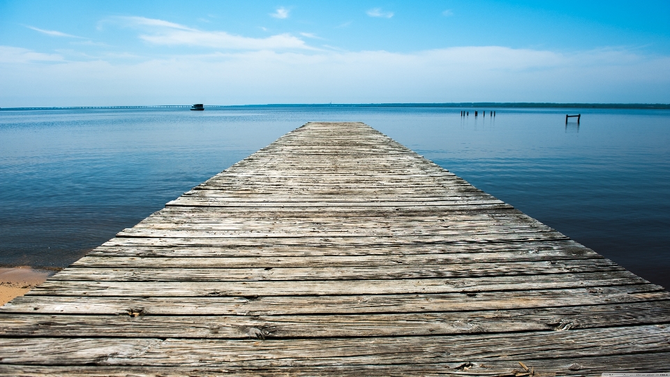 Landscape pier blue sky