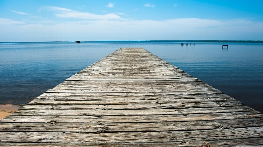 Landscape pier blue sky Photo