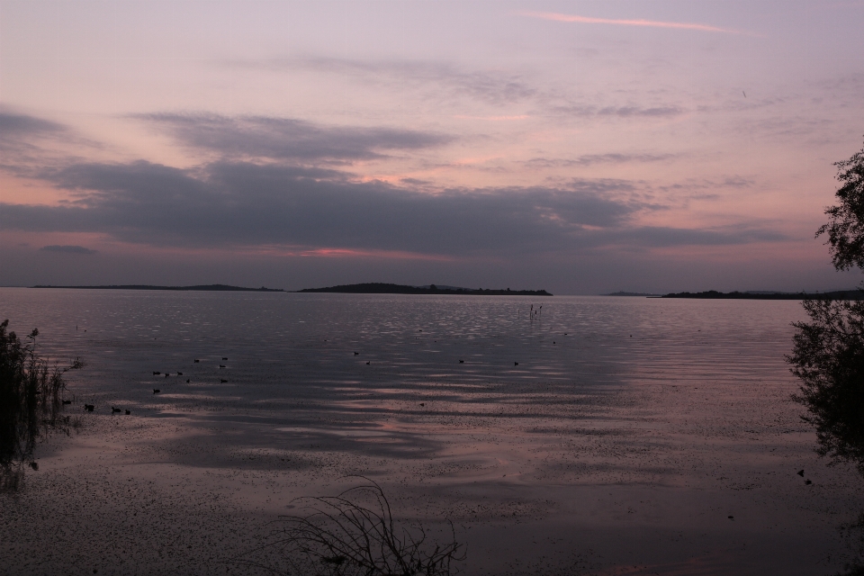 Lake sky reflection sunset