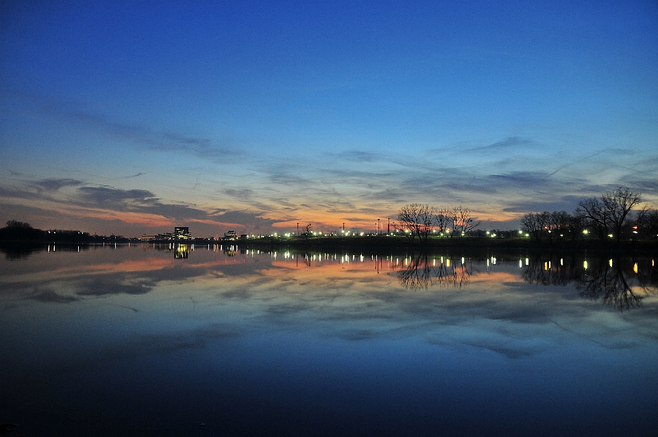 Night panorama reflection sky