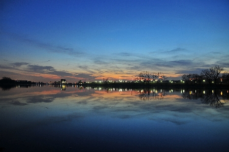 Night panorama reflection sky Photo