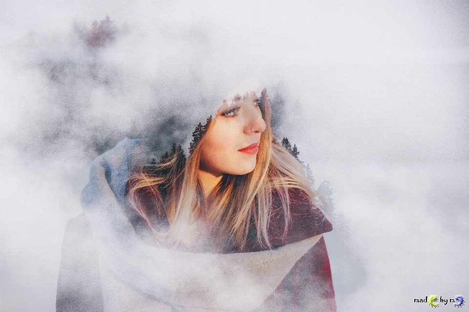 Girl beauty winter freezing