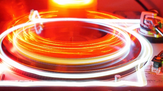 Turntable vinyl dj light painting Photo