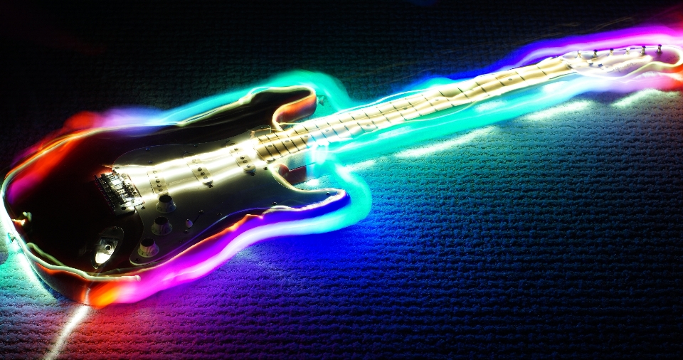 Guitar light painting electric long exposure