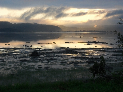 Photo Rivière matin soleil fjord
