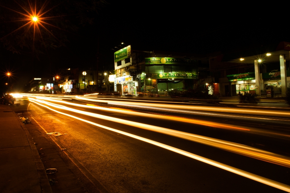 Night lights speed city