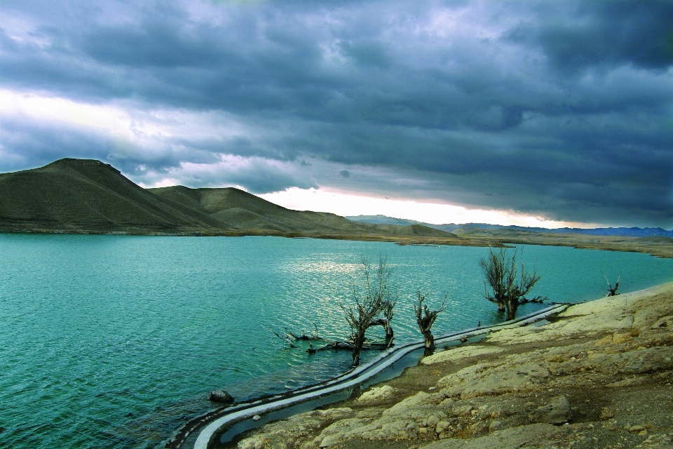 Iran winter sky water