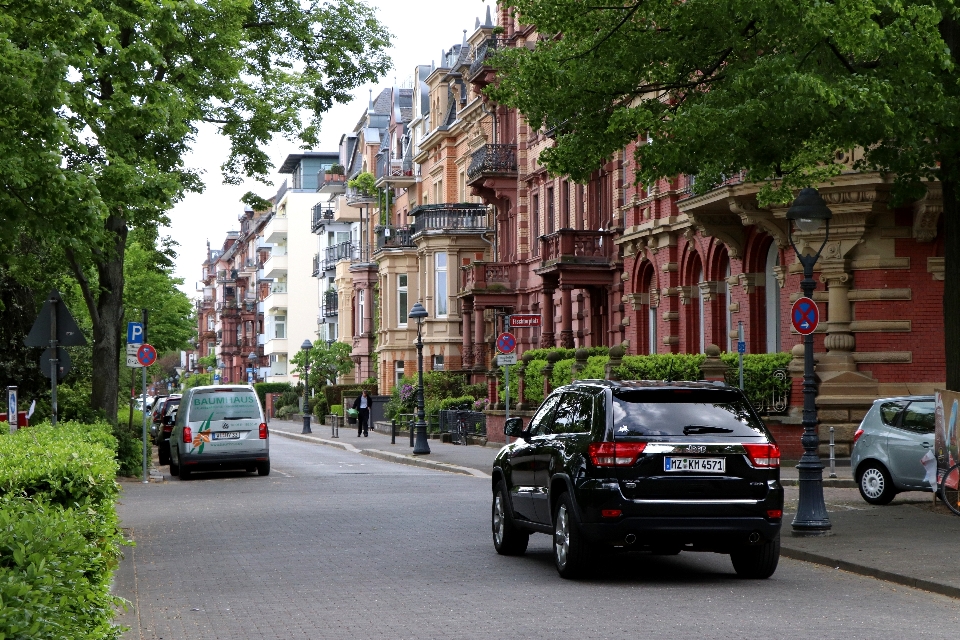 Buildings scenery car road