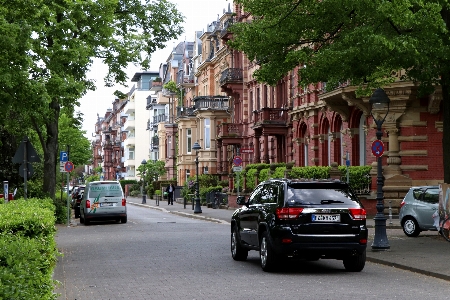 Buildings scenery car road Photo