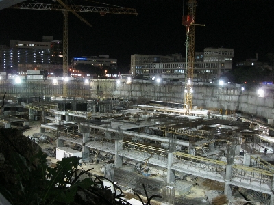 Industriell konstruktion nacht stadt Foto