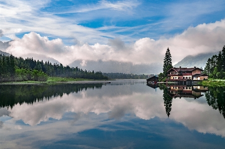 Lake reflection sky cloud Photo