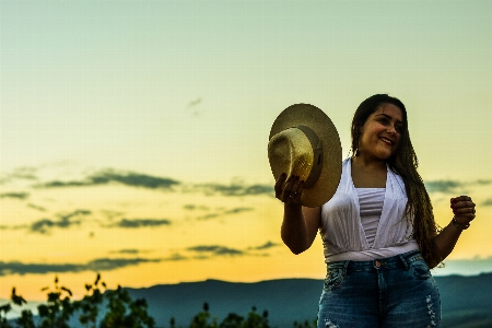 Girl sky yellow photography Photo